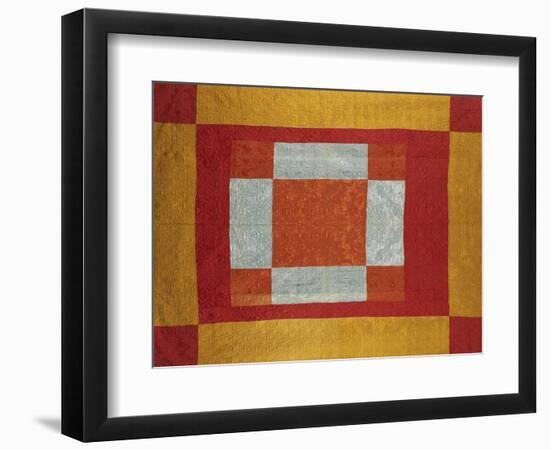 Silk Damask Quilted Coverlet, Germantown, Pennsylvania, Early 19th Century-null-Framed Giclee Print