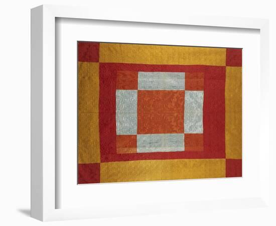 Silk Damask Quilted Coverlet, Germantown, Pennsylvania, Early 19th Century-null-Framed Giclee Print