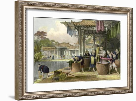 Silk Dyeing Winding-Thomas Allom-Framed Art Print