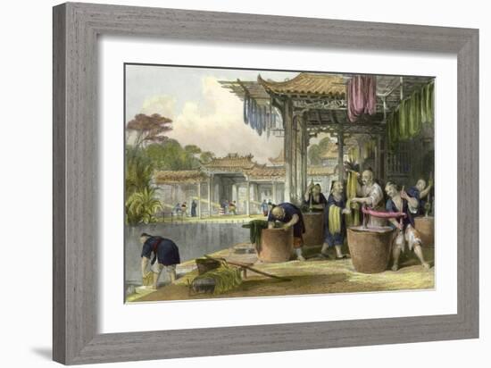 Silk Dyeing Winding-Thomas Allom-Framed Art Print