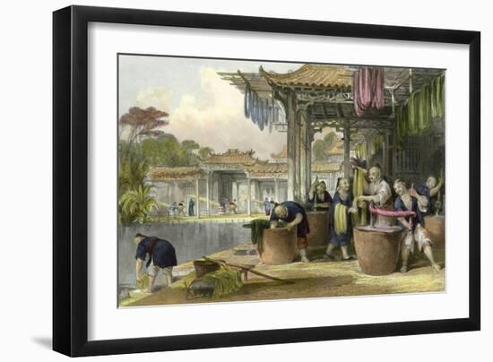 Silk Dyeing Winding-Thomas Allom-Framed Art Print