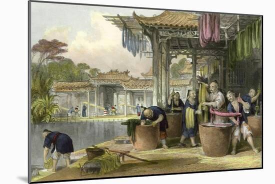 Silk Dyeing Winding-Thomas Allom-Mounted Art Print