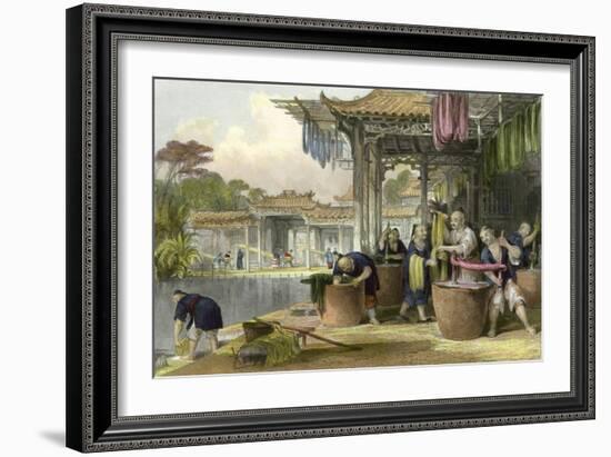 Silk Dyeing Winding-Thomas Allom-Framed Art Print