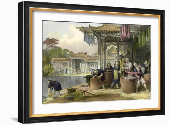 Silk Dyeing Winding-Thomas Allom-Framed Art Print