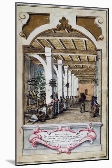 Silk Factory in Bologna, 1750, Italy, 18th Century-null-Mounted Giclee Print