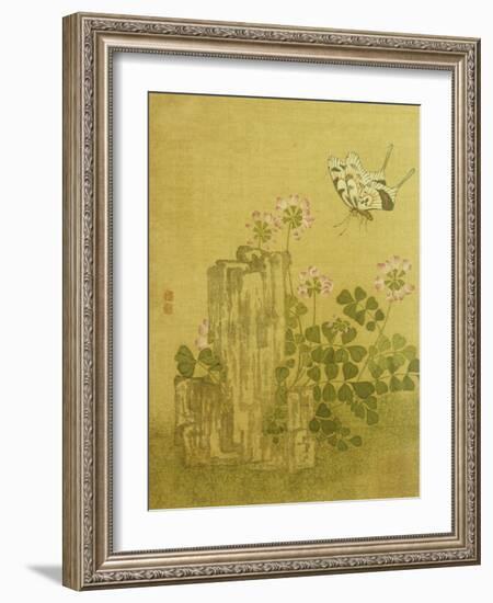 Silk Leaf from an Album of Flower and Bird Paintings (18th Century)-Jing Yi-Framed Giclee Print