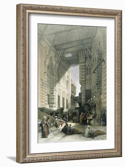 Silk-Mercers' Bazaar of El-Ghooreeyeh, Cairo-David Roberts-Framed Giclee Print