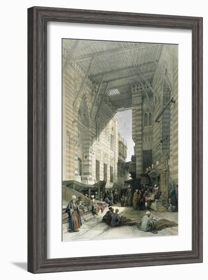 Silk-Mercers' Bazaar of El-Ghooreeyeh, Cairo-David Roberts-Framed Giclee Print