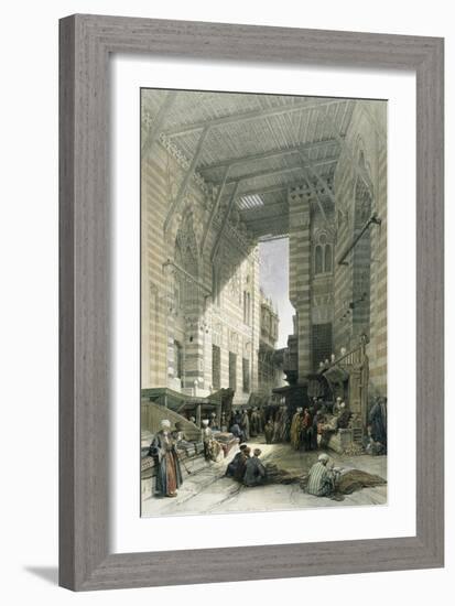 Silk-Mercers' Bazaar of El-Ghooreeyeh, Cairo-David Roberts-Framed Giclee Print