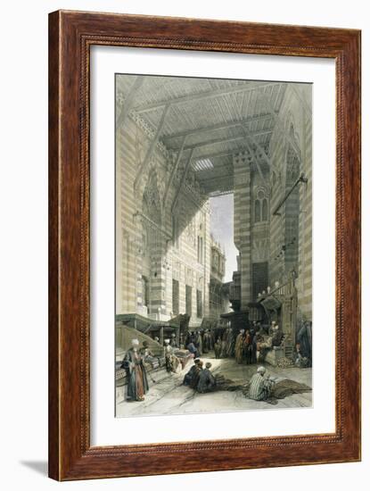 Silk-Mercers' Bazaar of El-Ghooreeyeh, Cairo-David Roberts-Framed Giclee Print