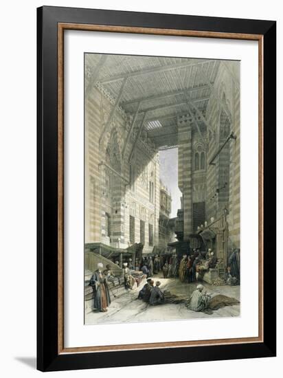 Silk-Mercers' Bazaar of El-Ghooreeyeh, Cairo-David Roberts-Framed Giclee Print