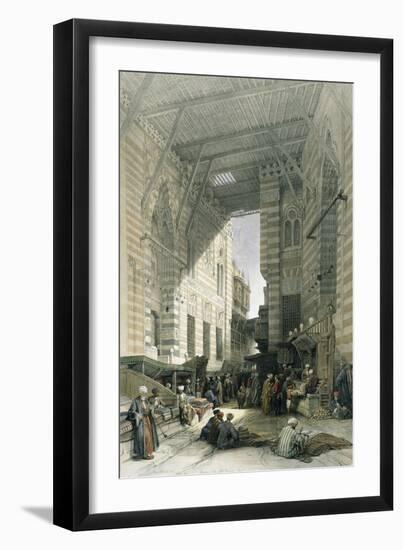 Silk-Mercers' Bazaar of El-Ghooreeyeh, Cairo-David Roberts-Framed Giclee Print