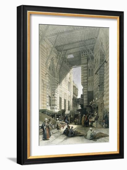 Silk-Mercers' Bazaar of El-Ghooreeyeh, Cairo-David Roberts-Framed Giclee Print