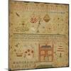 Silk on Linen Needlework Sampler, circa 1836-Hannah Scanlon-Mounted Giclee Print