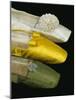 Silk Satin Shoes in Yellow, Green and White, c.1820-30-null-Mounted Giclee Print