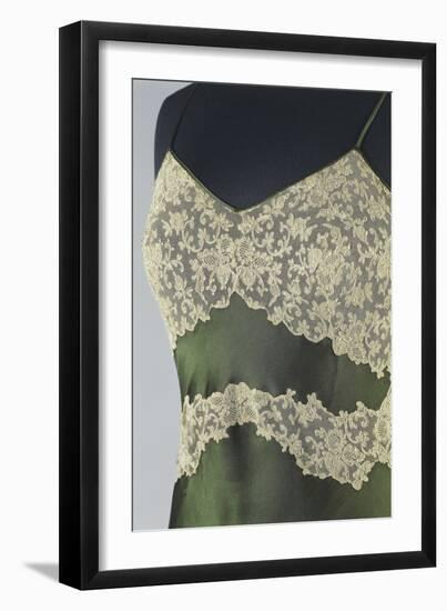 Silk Satin Underdress with Lace Inserts, 1930s-1940s-null-Framed Giclee Print