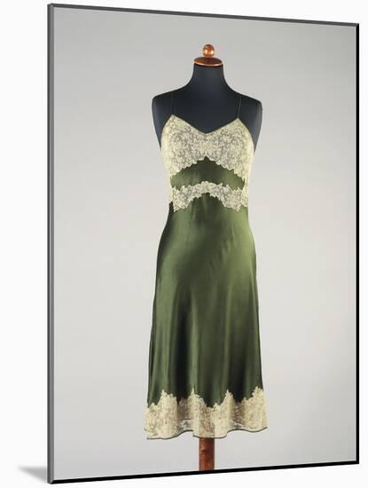 Silk Satin Underdress with Lace Inserts, 1930s-1940s-null-Mounted Giclee Print