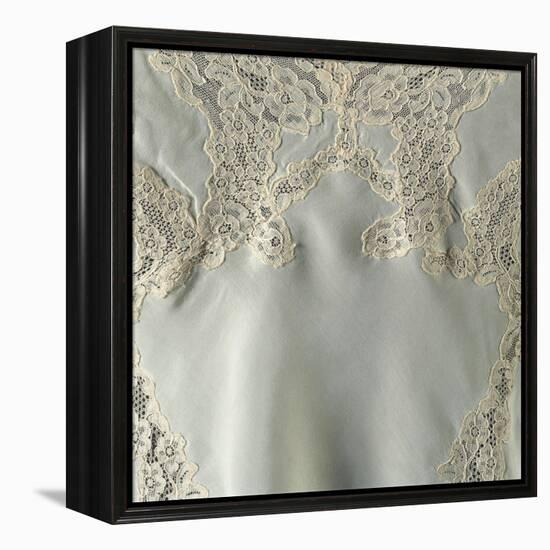 Silk Teddy or Bodysuit with Lace Inserts, Detail-null-Framed Premier Image Canvas