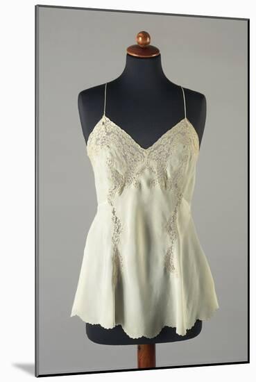 Silk Teddy or Bodysuit with Lace Inserts-null-Mounted Giclee Print