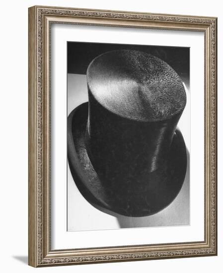 Silk Top Hat Showing Properties of Smooth and Rough Nap Which Are Principles Used in Camouflage-Dmitri Kessel-Framed Photographic Print