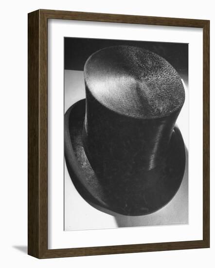 Silk Top Hat Showing Properties of Smooth and Rough Nap Which Are Principles Used in Camouflage-Dmitri Kessel-Framed Photographic Print