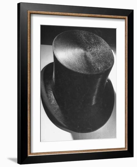 Silk Top Hat Showing Properties of Smooth and Rough Nap Which Are Principles Used in Camouflage-Dmitri Kessel-Framed Photographic Print