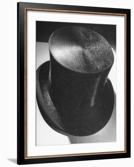 Silk Top Hat Showing Properties of Smooth and Rough Nap Which Are Principles Used in Camouflage-Dmitri Kessel-Framed Photographic Print