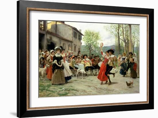 Silks and Satins at the Wedding Dance (Oil on Canvas)-Federigo Andreotti-Framed Giclee Print