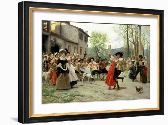 Silks and Satins at the Wedding Dance (Oil on Canvas)-Federigo Andreotti-Framed Giclee Print