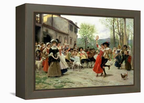 Silks and Satins at the Wedding Dance-Carl Frederic Aagaard-Framed Premier Image Canvas