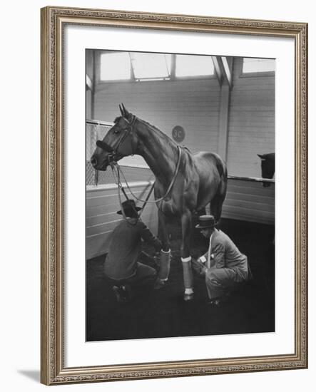 Silky Sullivan Being Prepared for the Santa Anita Derby-Allan Grant-Framed Photographic Print