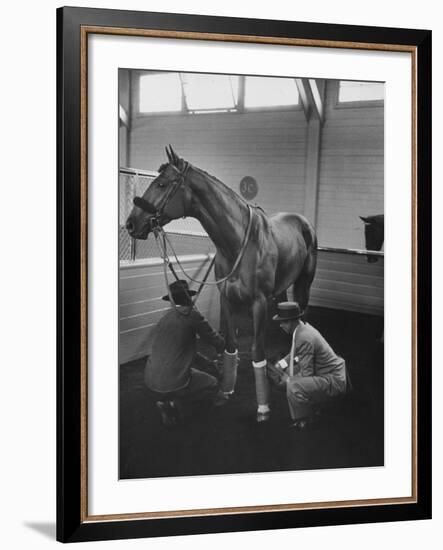 Silky Sullivan Being Prepared for the Santa Anita Derby-Allan Grant-Framed Photographic Print