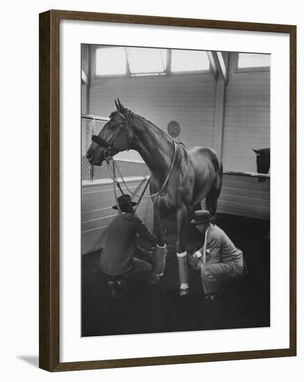 Silky Sullivan Being Prepared for the Santa Anita Derby-Allan Grant-Framed Photographic Print