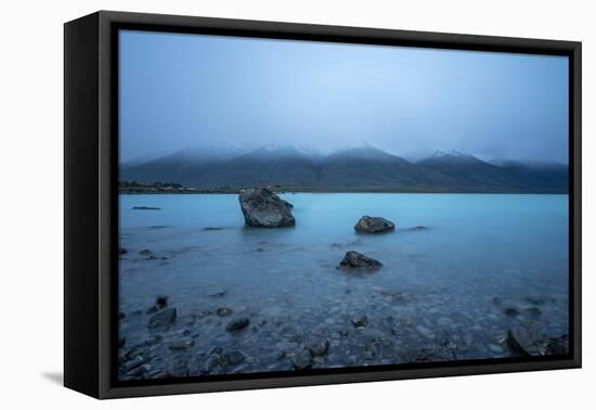 Silky Turquoise-Belinda Shi-Framed Premier Image Canvas