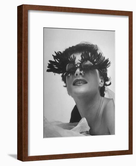 Silly Sunglasses Featuring Long Blue Eyelashes and Small Lenses by Designer Schiaparelli-Gordon Parks-Framed Premium Photographic Print