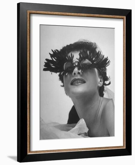 Silly Sunglasses Featuring Long Blue Eyelashes and Small Lenses by Designer Schiaparelli-Gordon Parks-Framed Premium Photographic Print