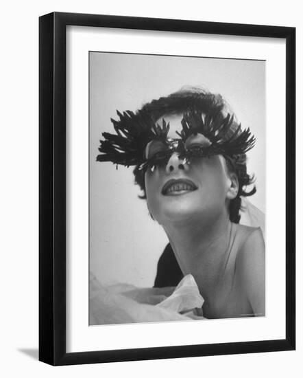 Silly Sunglasses Featuring Long Blue Eyelashes and Small Lenses by Designer Schiaparelli-Gordon Parks-Framed Premium Photographic Print