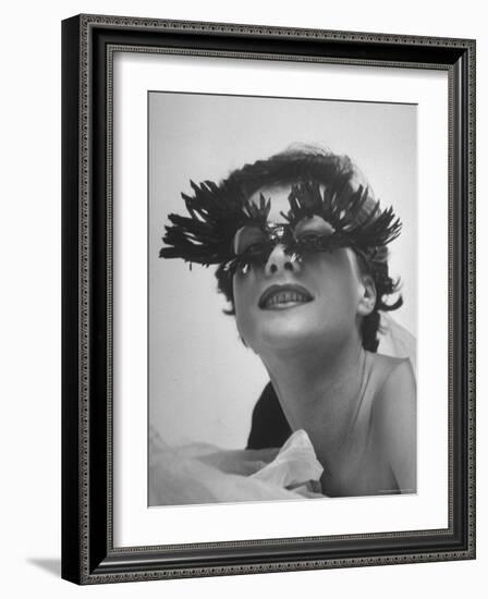 Silly Sunglasses Featuring Long Blue Eyelashes and Small Lenses by Designer Schiaparelli-Gordon Parks-Framed Premium Photographic Print