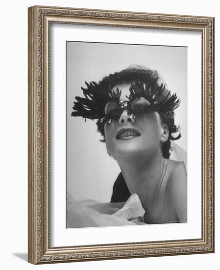 Silly Sunglasses Featuring Long Blue Eyelashes and Small Lenses by Designer Schiaparelli-Gordon Parks-Framed Photographic Print