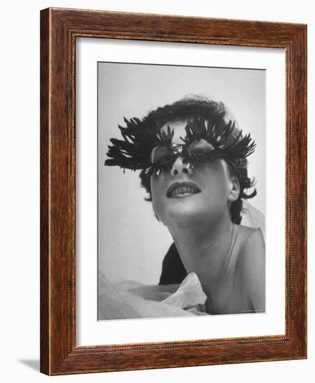 Silly Sunglasses Featuring Long Blue Eyelashes and Small Lenses by Designer Schiaparelli-Gordon Parks-Framed Photographic Print