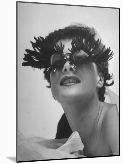 Silly Sunglasses Featuring Long Blue Eyelashes and Small Lenses by Designer Schiaparelli-Gordon Parks-Mounted Photographic Print