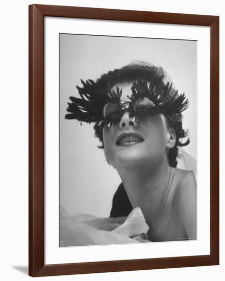 Silly Sunglasses Featuring Long Blue Eyelashes and Small Lenses by Designer Schiaparelli-Gordon Parks-Framed Photographic Print