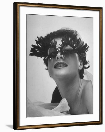 Silly Sunglasses Featuring Long Blue Eyelashes and Small Lenses by Designer Schiaparelli-Gordon Parks-Framed Photographic Print