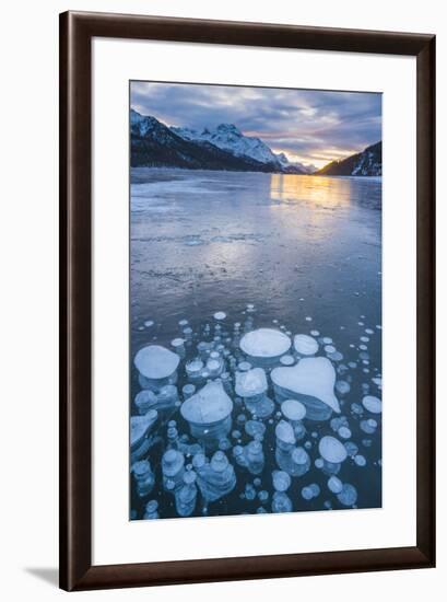 Silvaplana, Engadine valley, Switzerland. Frozen bubbles in the Lake Silvaplana (Silvaplanersee) on-Marco Bottigelli-Framed Photographic Print