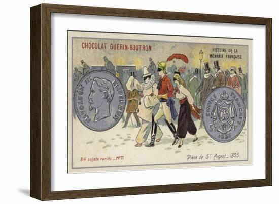 Silver 5 Franc Piece, 1855-null-Framed Giclee Print