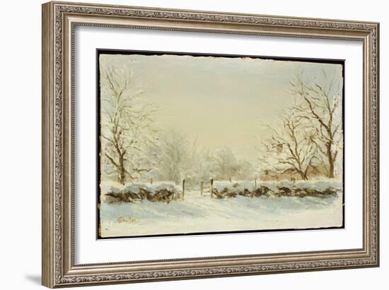 Silver and Blue: First Fall of Snow-Edward Dawson-Framed Giclee Print