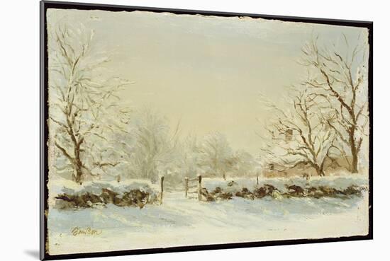 Silver and Blue: First Fall of Snow-Edward Dawson-Mounted Giclee Print