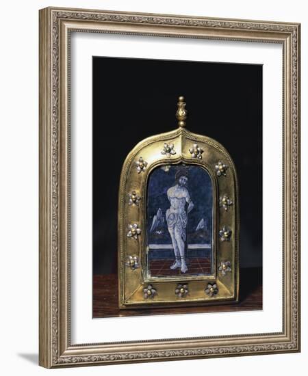 Silver and Enamel Reliquary-null-Framed Giclee Print