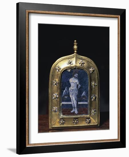 Silver and Enamel Reliquary-null-Framed Giclee Print