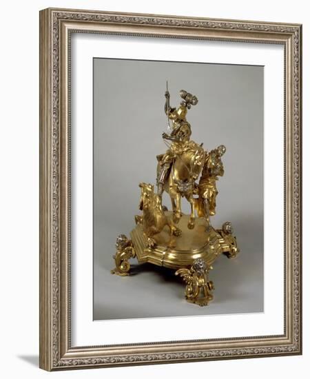 Silver and Gilded Bronze Saint George and the Princess, Late 1600-Lorenzo Vaccaro-Framed Giclee Print